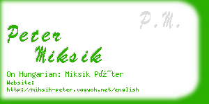 peter miksik business card